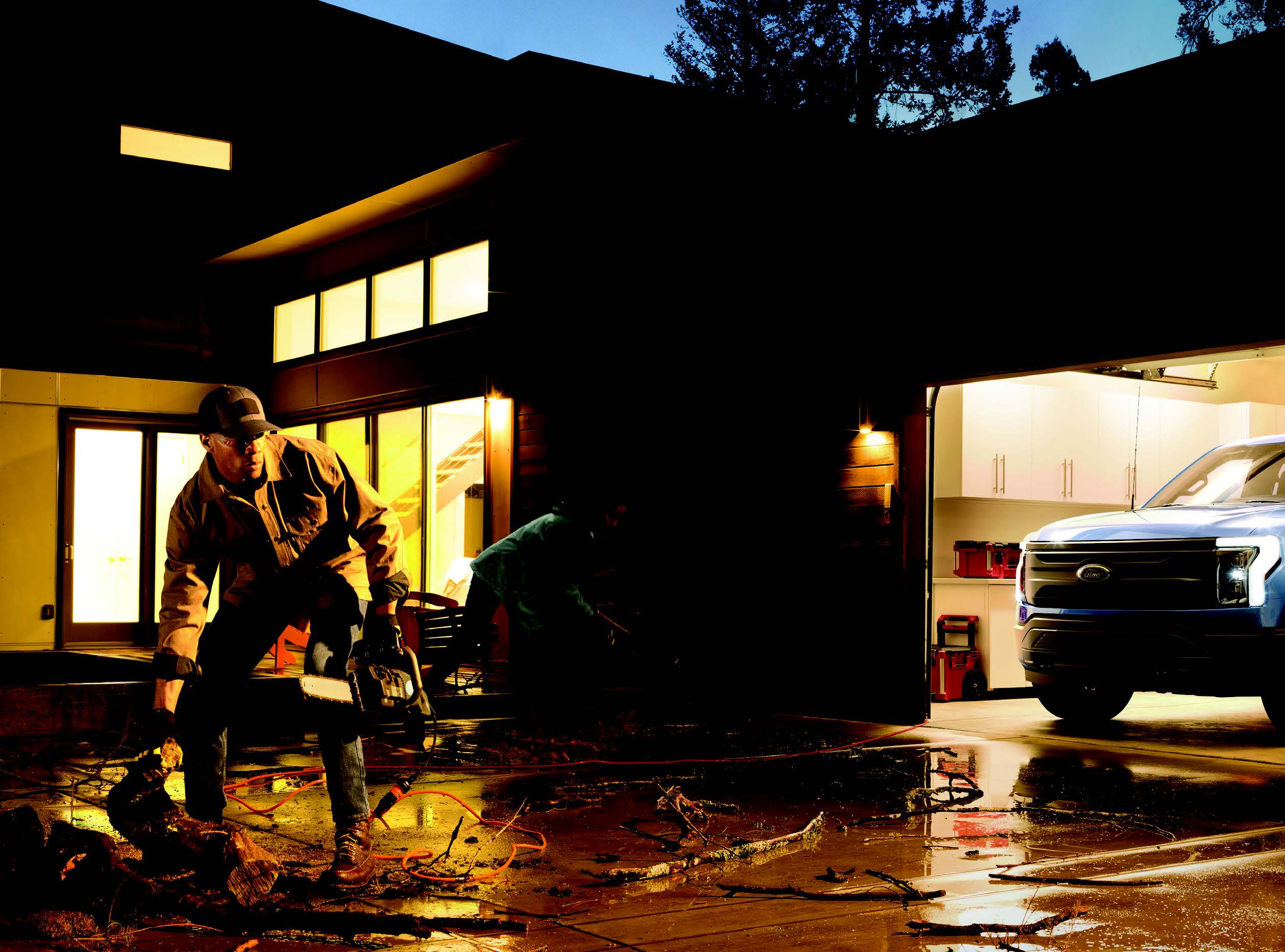 people in garage