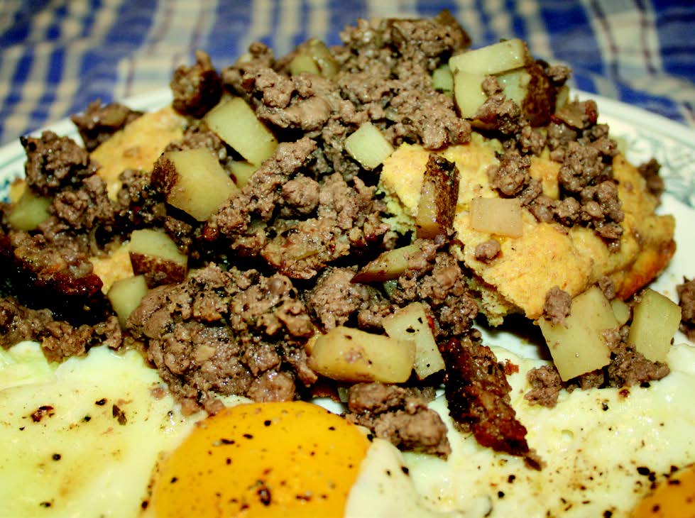 Perky sausage and beef hash