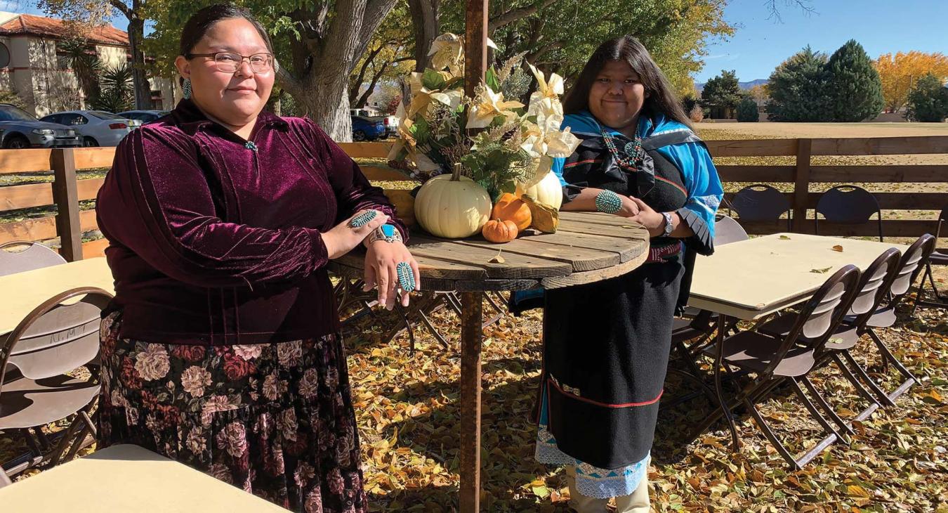 Jonnie Alisha Woody, left, and Taylor Cecelia Yazzie are the vice president and president, respectively, of the NM Tech chapter of the American Indian Science and Engineering Society.