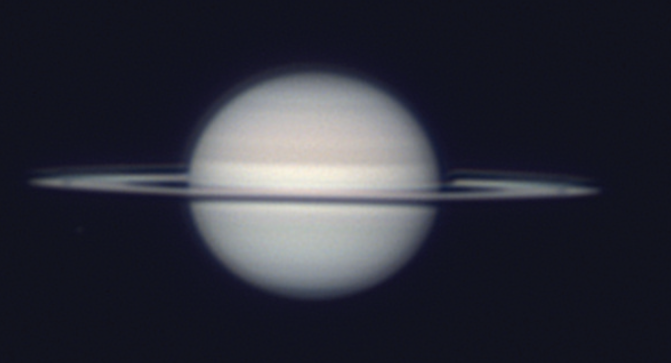 Saturn, with its nearly closed-in ring system, is seen July 20 in California. PHOTO COURTESY OF ROBERT LUNSFORD.