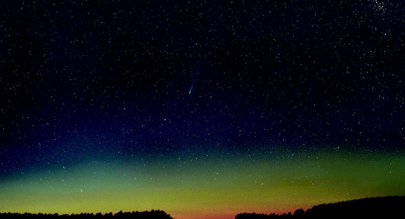 Comet Nishimura, a somewhat bright comet that was visible late last summer, as it appeared September 5, 2023. During late March and early April, comet Pons-Brooks should exhibit a similar appearance when viewed with binoculars. IMAGE COURTESY OF MICHAEL JAEGER