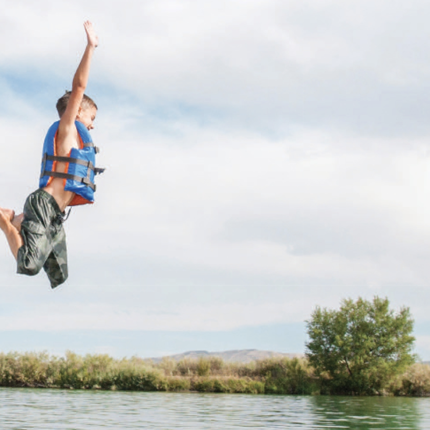 Jumping in Lake
