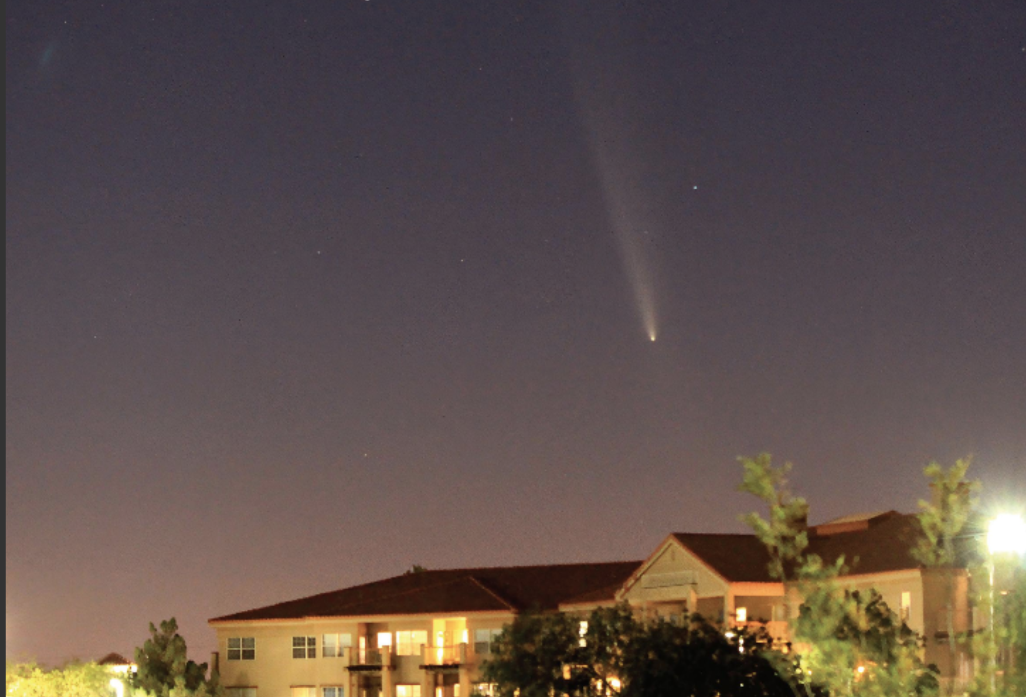 Comet Tsuchinshan-ATLAS appeared over northeastern Las Cruces, New Mexico, on the evening of Oct. 13, 2024. PHOTO BY ALAN HALE